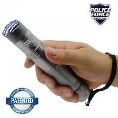 Rechargeable Flashlight Stun Gun - Police Force 9,200,000 Volt Gun Metal Tactical Stun Flashlight