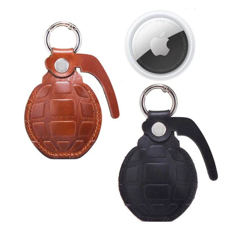 Grenade Genuine Leather AirTag Case Keychain-Limited Edition