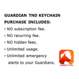 Guardian TND Smart Safety Keychain - Dark Green Leatherette