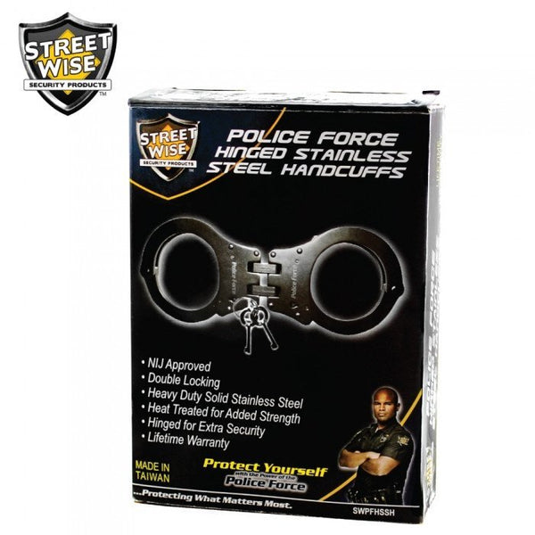 Police Force Heat Treated Hinged Stainless Steel Handcuff - Department ...