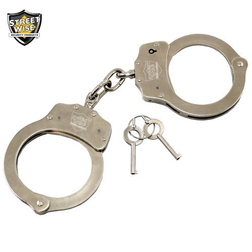 Handcuffs - Streetwise Nickel Plated Solid Steel Handcuffs