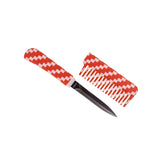 Comb Knife-Orange/ White Checkered
