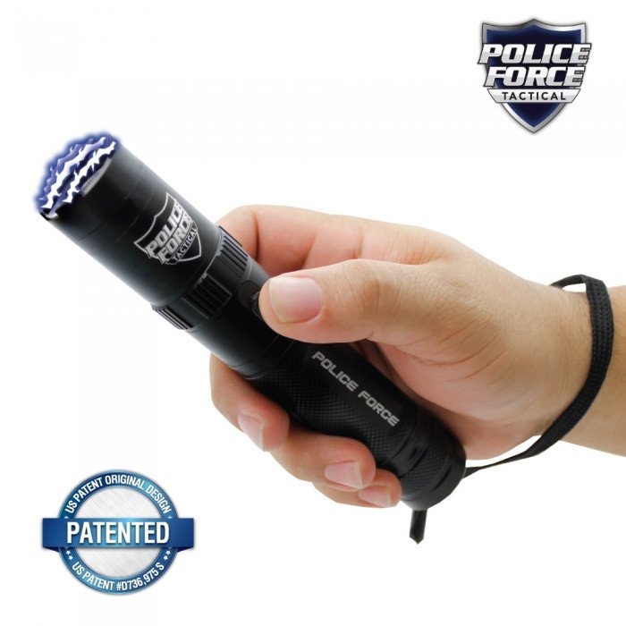 buy taser flashlight rechargeable Police Force 9,200,000 Volt Black Tactical Flashlight Stun Gun